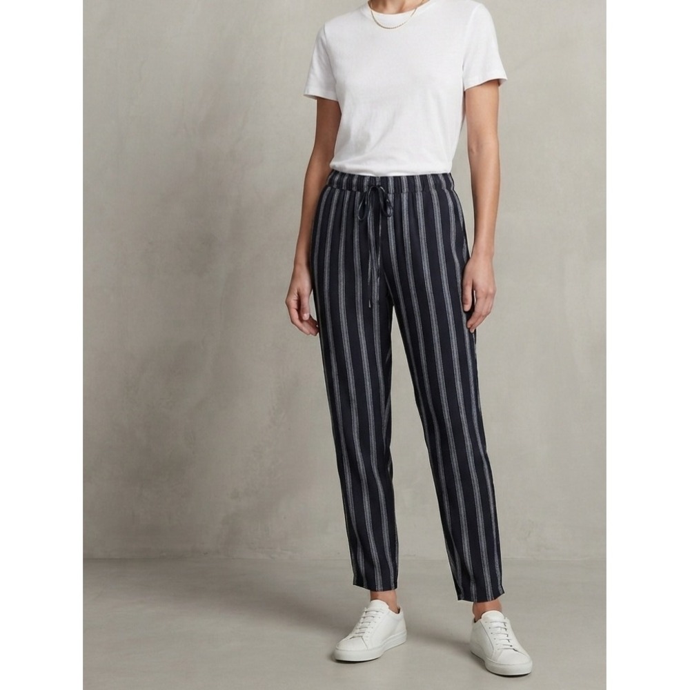 American Eagle Striped Coastal Boho Drawstring Tapered Jogger Pants Navy XS